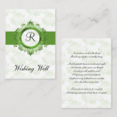 monogramme vert souhaitant des cartes bien (Devant / Derrière)