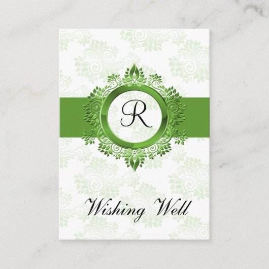 monogramme vert souhaitant des cartes bien (Devant)