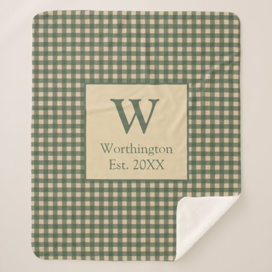 Monogramme Vert Tan Beige Buffle Plaid Pays (Devant)