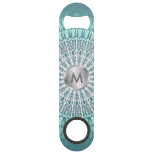 Monogramme vert turquoise de mandala