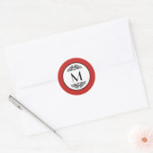 Monogramme Vintage - Autocollant Rond (Enveloppe)