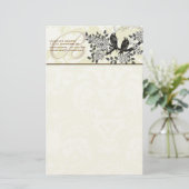 Monogramme Vintage Birds Flower Branch Papeterie (Debout devant)