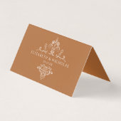 Monogramme vintage | Carte Mariage Boho Ornate (Dos)