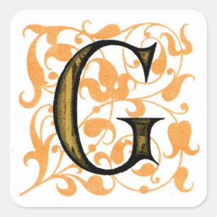 Monogramme Vintage fantaisie "G" - Sticker