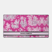 monogramme vintage fleuri rose magenta toile de jo (Recto)