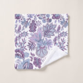 Monogramme Vintage floral de Boho pourpre (Gant de toilette)
