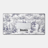 monogramme vintage floral noir toile de jouy (Clavier et souris)