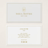 Monogramme Vintage gris clair simple professionnel (Devant & derrière)