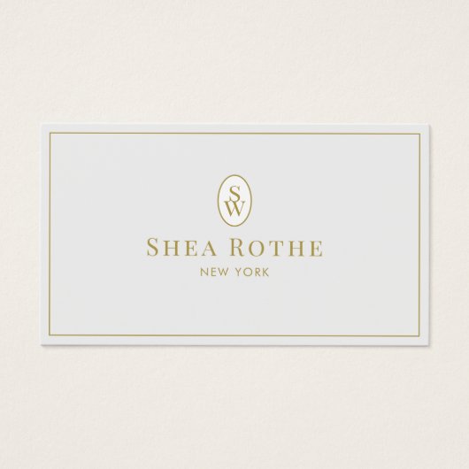 Monogramme Vintage gris clair simple professionnel (Devant)