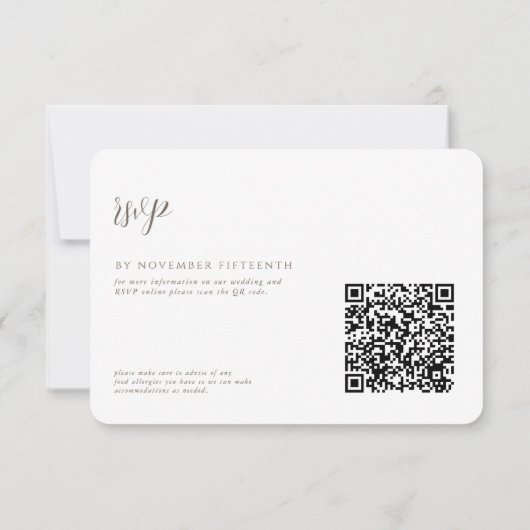 Monogramme vintage | QR Code Mariage RSVP (Dos)