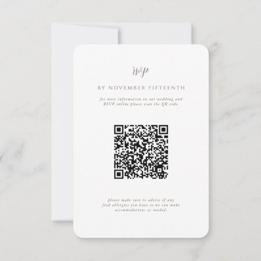 Monogramme vintage | QR Code Mariage RSVP (Dos)