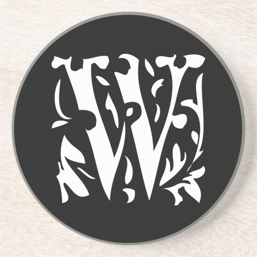 Monogramme Vintage W Mariage Dessous de verre d'an (Devant)