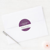 Monogramme violet Merci Mariage Faveur Stickers (Enveloppe)