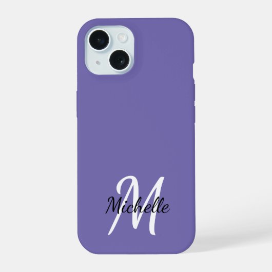 Monogramme violet minimal moderne initial (Verso)