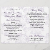 monogramme violet plié programme de mariage (Dos)