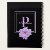 Monogramme violet rose pivoine noir (Dos)