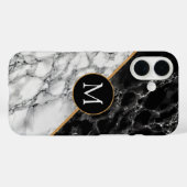 Monogramme Votre Lettre Marbre coque iphone (Verso (horizontal))