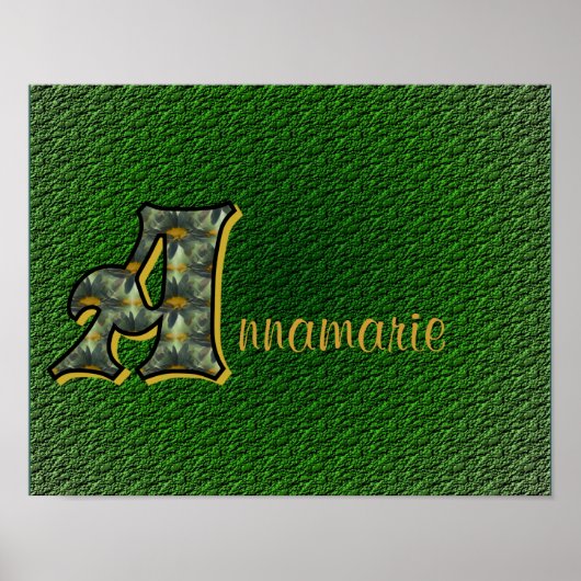 Monogramme Votre Nom Initial A Daisies Poster (Devant)