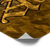 Monogramme Votre Nom Initial A Gold Peony Poster (Coin)