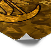 Monogramme Votre Nom Initial C Gold Peony Poster (Coin)