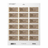 Monogramme Votre Nom Initiale B Élégante Étiquette (Feuille entière)