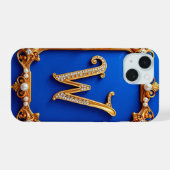 Monogramme W doré élégant décoré de perles (Verso Horizontal)