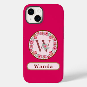 Monogramme W Floral Customisé Coque-Mate coque iph