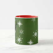 Monogramme Whimisical Snowflakes de cerfs Mug de N (Centre)