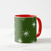 Monogramme Whimisical Snowflakes de cerfs Mug de N (Devant droit)