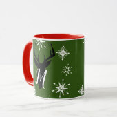 Monogramme Whimisical Snowflakes de cerfs Mug de N (Devant gauche)