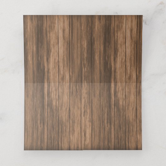 Monogramme Wood Heart avec Fleur sauvage | Cartes (Intérieur déplié)