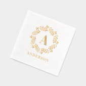 Monogramme Wreath serviettes élégantes initiales (Gauche)