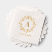 Monogramme Wreath serviettes élégantes initiales (Insitu (empilé))