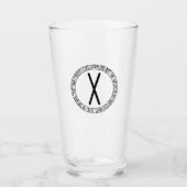 Monogramme X - Style viking - Verre à pinte (Devant)