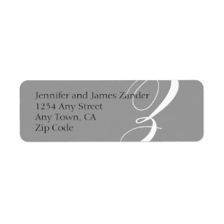 Monogramme Z Adresse de retour Étiquettes Gris