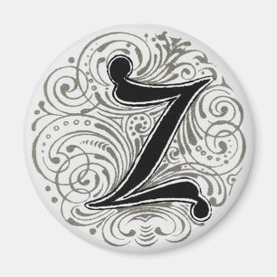 Monogramme "Z" dans le gris - aimant
