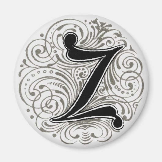 Monogramme 'Z' en gris - Aimant (Devant)