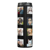 Monogrammed 10 Photo Collage Black Thermosbeker (Achterkant)