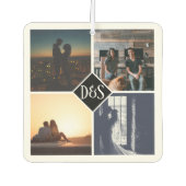 Monogrammed 4 Foto Aangepaste Collage Persoonlijk Luchtverfrisser (Voorkant)