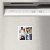 Monogrammed 4 Foto Aangepaste Collage Persoonlijk Magneet (Insitu (Vaatwasser))