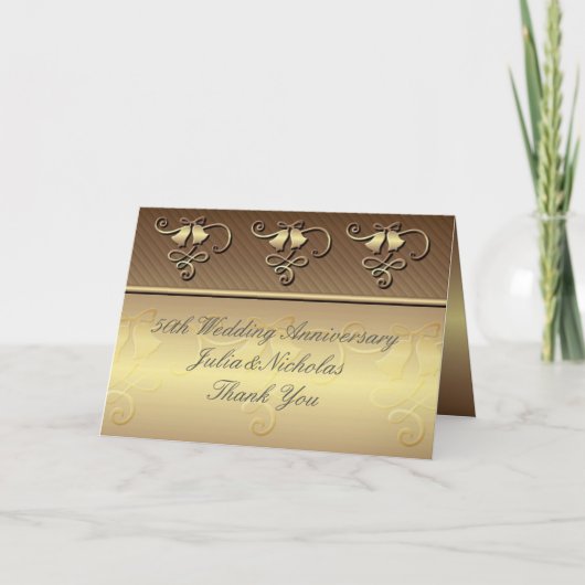 Monogrammed 50e Jubileum goud Kaart (Voorkant)