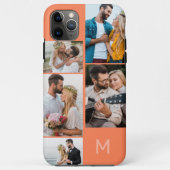 Monogrammed 5 Foto Collage Oranje Case-Mate iPhone Case (Achterkant)