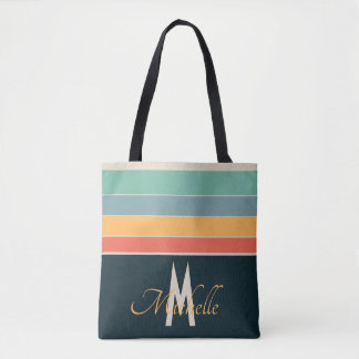 Monogrammed 70s  Stripes patroon Draagtas