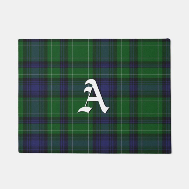 Monogrammed Abercrombie Tartan Gedekte deur Mat (Voorkant)