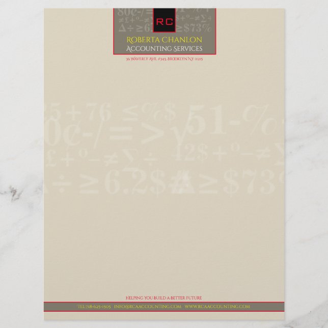 Monogrammed Accounting Letterhead Briefhoofd (Voorkant)