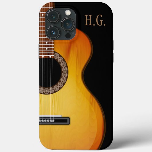 Monogrammed Acoustic Guitar Case-Mate iPhone Case (Achterkant)