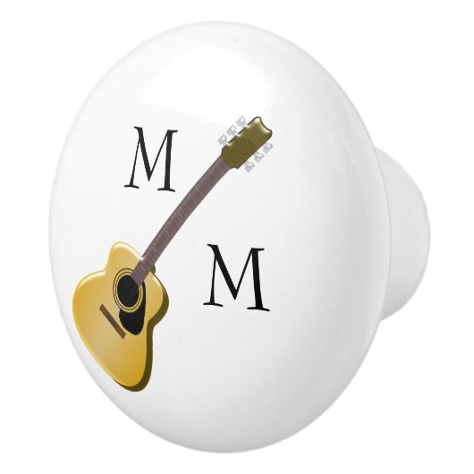 Monogrammed Acoustic Guitar Keramische Knop (Rechts)