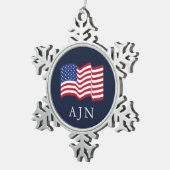 Monogrammed Amerikaanse vlag Ornament (Rechts)