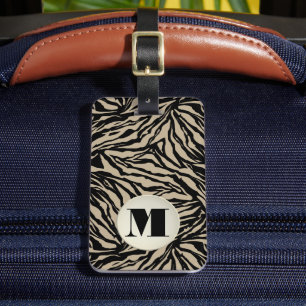Monogrammed Animal Print Bagagelabel
