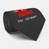 Monogrammed Apple Best Teacher Gift Stropdas (Opgerold)
